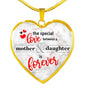 Special Love Between A Mother & Daughter Is Forever Necklace Stainless Steel or 18k Gold Heart Pendant 18-22"''-Express Your Love Gifts