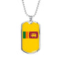 Sri Lanka Flag Necklace Sri Lanka Flag Stainless Steel or 18k Gold Dog Tag 24" - Express Your Love Gifts