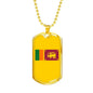 Sri Lanka Flag Necklace Sri Lanka Flag Stainless Steel or 18k Gold Dog Tag 24" - Express Your Love Gifts