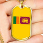 Sri Lanka Flag Necklace Sri Lanka Flag Stainless Steel or 18k Gold Dog Tag 24" - Express Your Love Gifts
