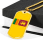 Sri Lanka Flag Necklace Sri Lanka Flag Stainless Steel or 18k Gold Dog Tag 24" - Express Your Love Gifts