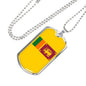 Sri Lanka Flag Necklace Sri Lanka Flag Stainless Steel or 18k Gold Dog Tag 24" - Express Your Love Gifts