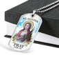 St Agatha Catholic Nurse Necklace Stainless Steel or 18k Gold Dog Tag 24" Chain-Express Your Love Gifts