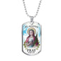 St Agatha Catholic Nurse Necklace Stainless Steel or 18k Gold Dog Tag 24" Chain-Express Your Love Gifts