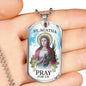 St Agatha Catholic Nurse Necklace Stainless Steel or 18k Gold Dog Tag 24" Chain-Express Your Love Gifts