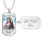 St Agatha Catholic Nurse Necklace Stainless Steel or 18k Gold Dog Tag 24" Chain-Express Your Love Gifts