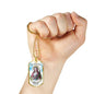 St Agatha Catholic Nurse Necklace Stainless Steel or 18k Gold Dog Tag 24" Chain-Express Your Love Gifts