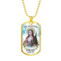 St Agatha Catholic Nurse Necklace Stainless Steel or 18k Gold Dog Tag 24" Chain-Express Your Love Gifts