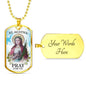 St Agatha Catholic Nurse Necklace Stainless Steel or 18k Gold Dog Tag 24" Chain-Express Your Love Gifts