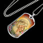 St. Anne Catholic Necklace Stainless Steel or 18k Gold Dog Tag 24" Chain-Express Your Love Gifts