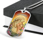St. Anne Catholic Necklace Stainless Steel or 18k Gold Dog Tag 24" Chain-Express Your Love Gifts