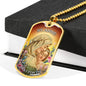 St. Anne Catholic Necklace Stainless Steel or 18k Gold Dog Tag 24" Chain-Express Your Love Gifts