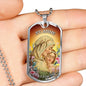 St. Anne Catholic Necklace Stainless Steel or 18k Gold Dog Tag 24" Chain-Express Your Love Gifts