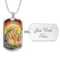 St. Anne Catholic Necklace Stainless Steel or 18k Gold Dog Tag 24" Chain-Express Your Love Gifts
