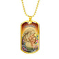 St. Anne Catholic Necklace Stainless Steel or 18k Gold Dog Tag 24" Chain-Express Your Love Gifts