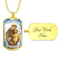St. Anthony Catholic Necklace Stainless Steel or 18k Gold Dog Tag 24" Chain-Express Your Love Gifts