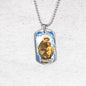 St. Anthony Catholic Necklace Stainless Steel or 18k Gold Dog Tag 24" Chain-Express Your Love Gifts