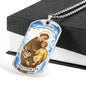 St. Anthony Catholic Necklace Stainless Steel or 18k Gold Dog Tag 24" Chain-Express Your Love Gifts