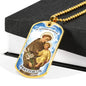 St. Anthony Catholic Necklace Stainless Steel or 18k Gold Dog Tag 24" Chain-Express Your Love Gifts