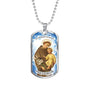 St. Anthony Catholic Necklace Stainless Steel or 18k Gold Dog Tag 24" Chain-Express Your Love Gifts