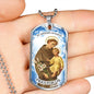 St. Anthony Catholic Necklace Stainless Steel or 18k Gold Dog Tag 24" Chain-Express Your Love Gifts