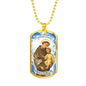 St. Anthony Catholic Necklace Stainless Steel or 18k Gold Dog Tag 24" Chain-Express Your Love Gifts