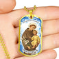 St. Anthony Catholic Necklace Stainless Steel or 18k Gold Dog Tag 24" Chain-Express Your Love Gifts