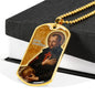 St. Camillus Catholic Saint Stainless Steel or 18k Gold Dog Tag Necklace 24" Chain-Express Your Love Gifts