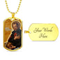 St. Camillus Catholic Saint Stainless Steel or 18k Gold Dog Tag Necklace 24" Chain-Express Your Love Gifts