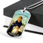St. Dominic Catholic Necklace Stainless Steel or 18k Gold Dog Tag 24" Chain-Express Your Love Gifts