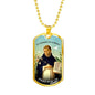 St. Dominic Catholic Necklace Stainless Steel or 18k Gold Dog Tag 24" Chain-Express Your Love Gifts