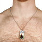 St. Francis Catholic Necklace Stainless Steel or 18k Gold Dog Tag 24" Chain-Express Your Love Gifts