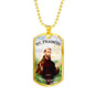 St. Francis Catholic Necklace Stainless Steel or 18k Gold Dog Tag 24" Chain-Express Your Love Gifts