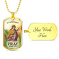 St. Margaret Catholic Necklace Stainless Steel or 18k Gold Dog Tag 24" Chain-Express Your Love Gifts