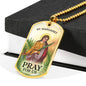 St. Margaret Catholic Necklace Stainless Steel or 18k Gold Dog Tag 24" Chain-Express Your Love Gifts