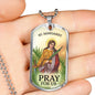 St. Margaret Catholic Necklace Stainless Steel or 18k Gold Dog Tag 24" Chain-Express Your Love Gifts