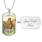 St. Margaret Catholic Necklace Stainless Steel or 18k Gold Dog Tag 24" Chain-Express Your Love Gifts
