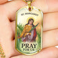 St. Margaret Catholic Necklace Stainless Steel or 18k Gold Dog Tag 24" Chain-Express Your Love Gifts