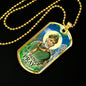 St. Patrick Catholic Necklace Stainless Steel or 18k Gold Dog Tag 24" Chain-Express Your Love Gifts