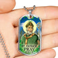 St. Patrick Catholic Necklace Stainless Steel or 18k Gold Dog Tag 24" Chain-Express Your Love Gifts
