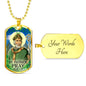 St. Patrick Catholic Necklace Stainless Steel or 18k Gold Dog Tag 24" Chain-Express Your Love Gifts