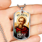 St. Paul Catholic Necklace Stainless Steel or 18k Gold Dog Tag 24" Chain-Express Your Love Gifts