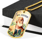 St. Peter Catholic Necklace Stainless Steel or 18k Gold Dog Tag 24" Chain-Express Your Love Gifts