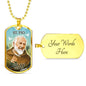 St. Pio Catholic Necklace Stainless Steel or 18k Gold Dog Tag 24" Chain-Express Your Love Gifts