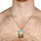 St. Pio Catholic Necklace Stainless Steel or 18k Gold Dog Tag 24" Chain-Express Your Love Gifts
