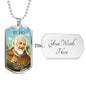 St. Pio Catholic Necklace Stainless Steel or 18k Gold Dog Tag 24" Chain-Express Your Love Gifts