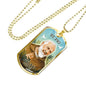 St. Pio Catholic Necklace Stainless Steel or 18k Gold Dog Tag 24" Chain-Express Your Love Gifts