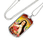 St. Therese Catholic Necklace Stainless Steel or 18k Gold Dog Tag 24" Chain-Express Your Love Gifts