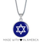 Star Of David Circle Necklace Stainless Steel or 18k Gold 18-22"-Express Your Love Gifts