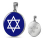 Star Of David Circle Necklace Stainless Steel or 18k Gold 18-22"-Express Your Love Gifts